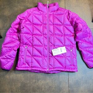 Obermeyer‎ Women’s Down Puffer Jacket Pink Magenta Quilted Eco-Weave Size 16